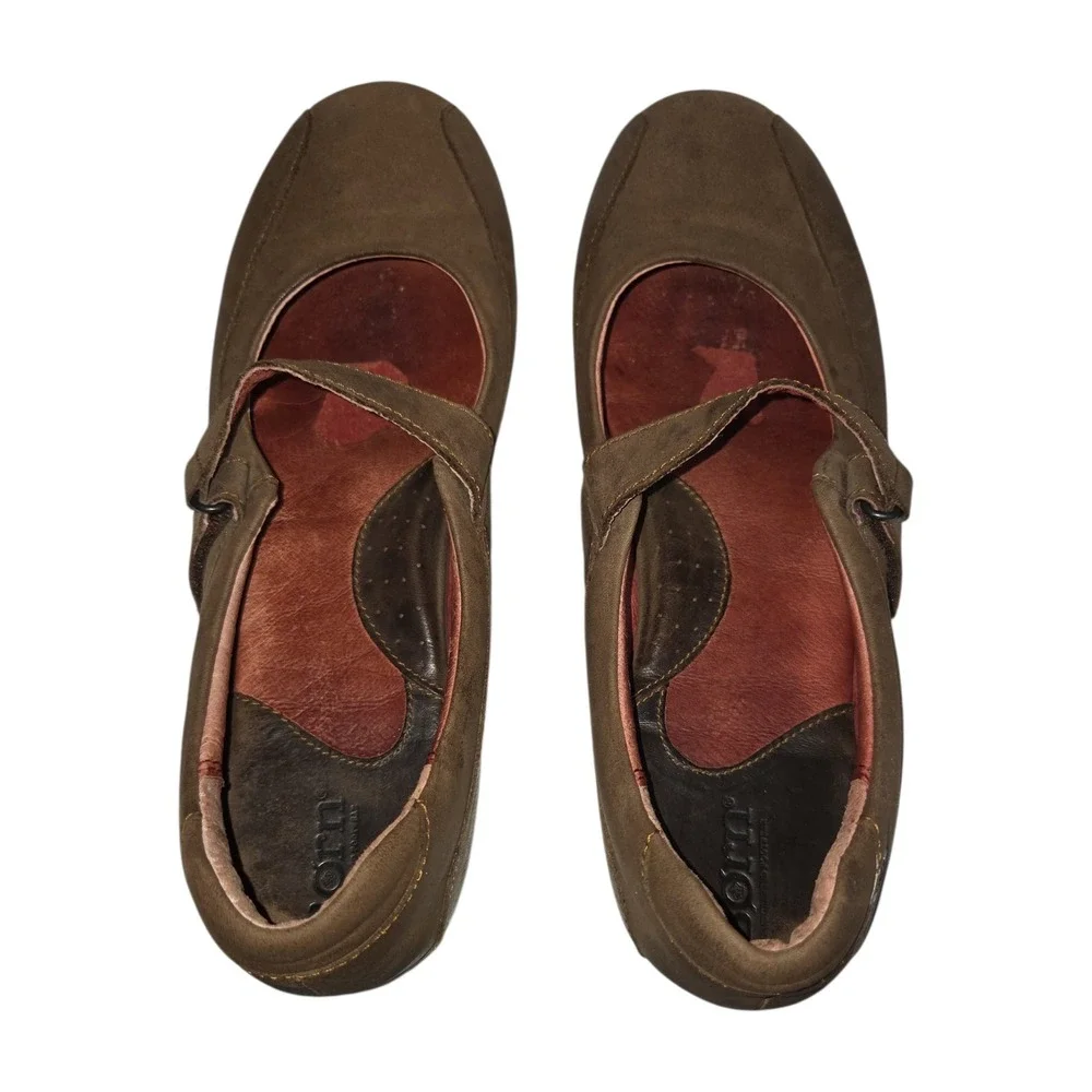 Born Flats Women 8.5 Brown W62145 Mary Jane Hook Loop Leather Comfort Shoes